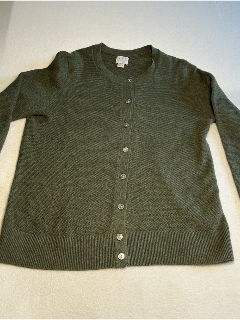A new day Olive Green Button-Front Cardigan 100% cotton size xs